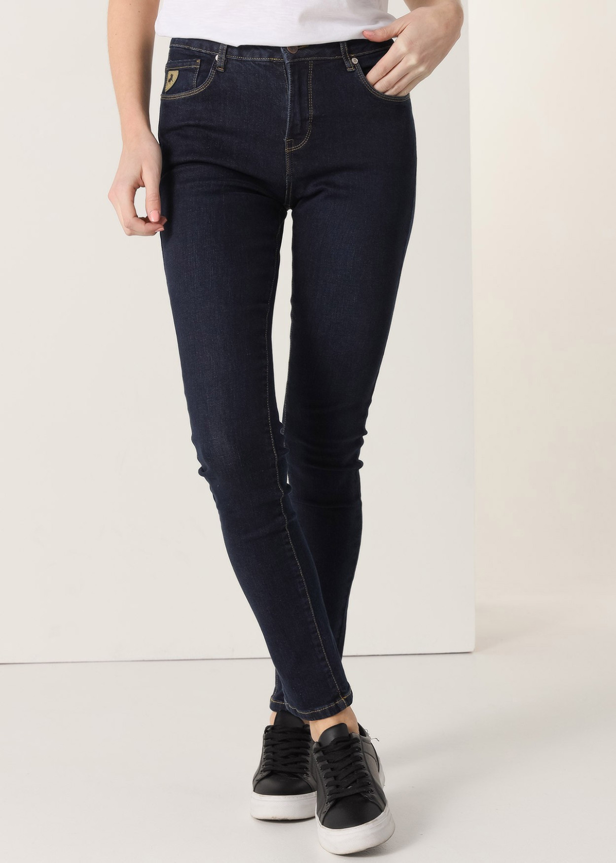 Jeans Skinny  LUCY MARLY Tiro Bajo algodón premium azul marino