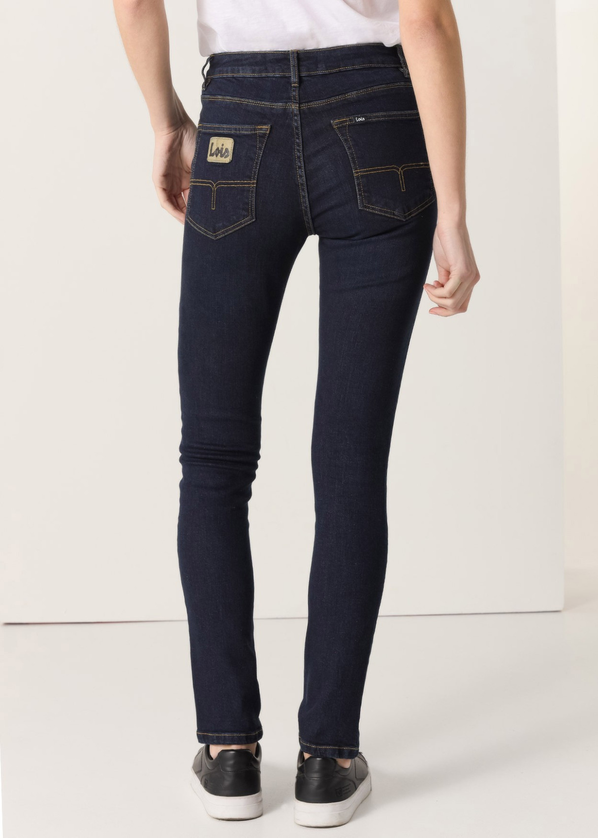 Jeans Skinny  LUCY MARLY Tiro Bajo algodón premium azul marino