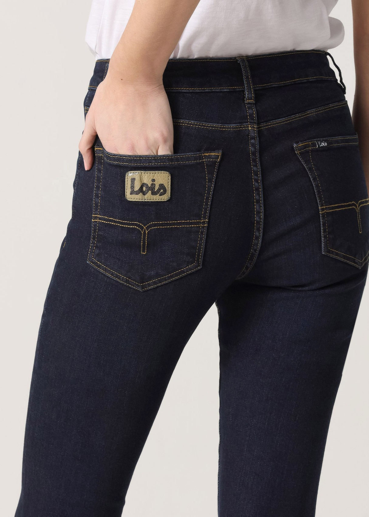 Jeans Skinny  LUCY MARLY Tiro Bajo algodón premium azul marino