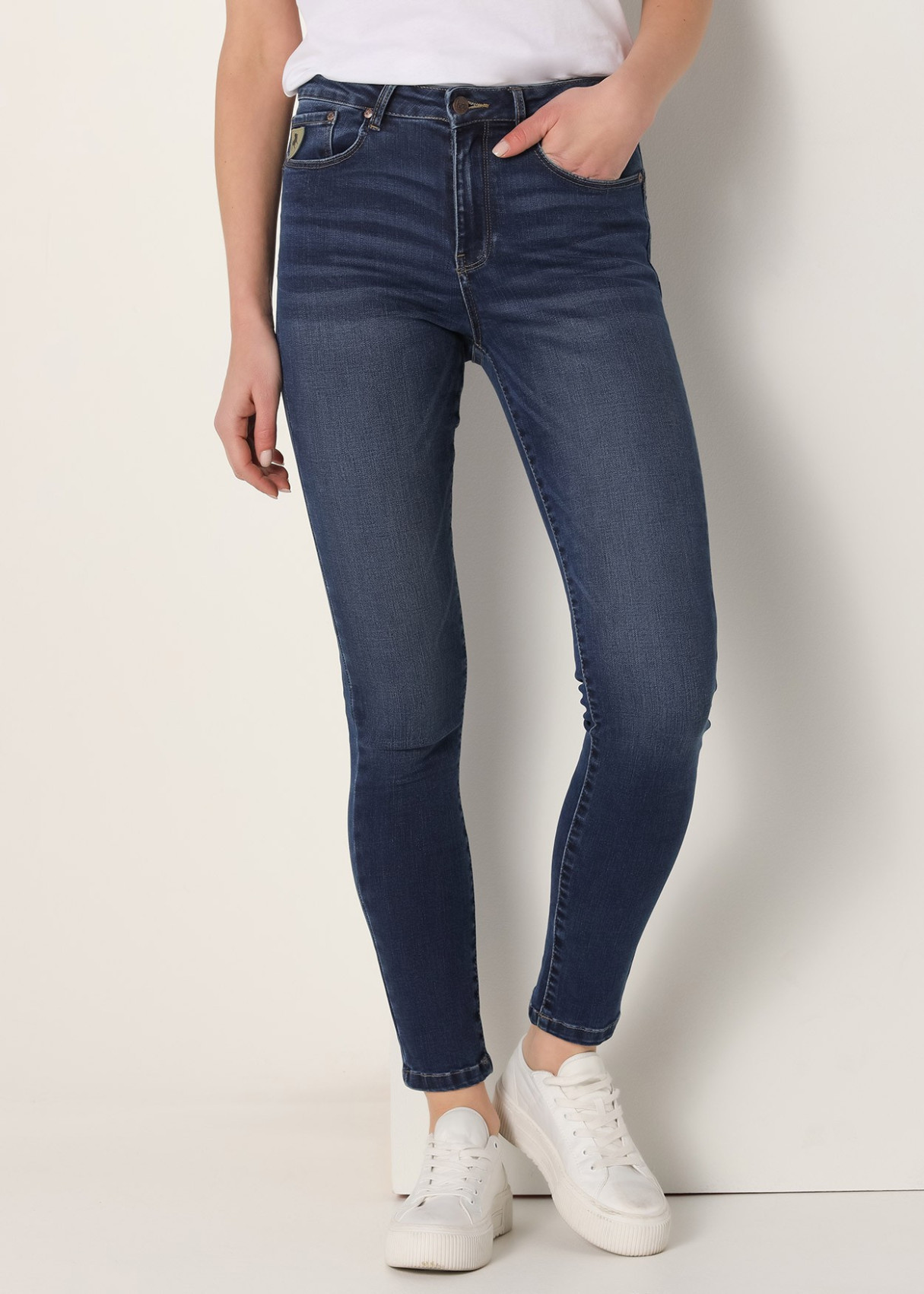 Jean Push Up Skinny Tiro bajo elásticos PUSHY YAELA azul