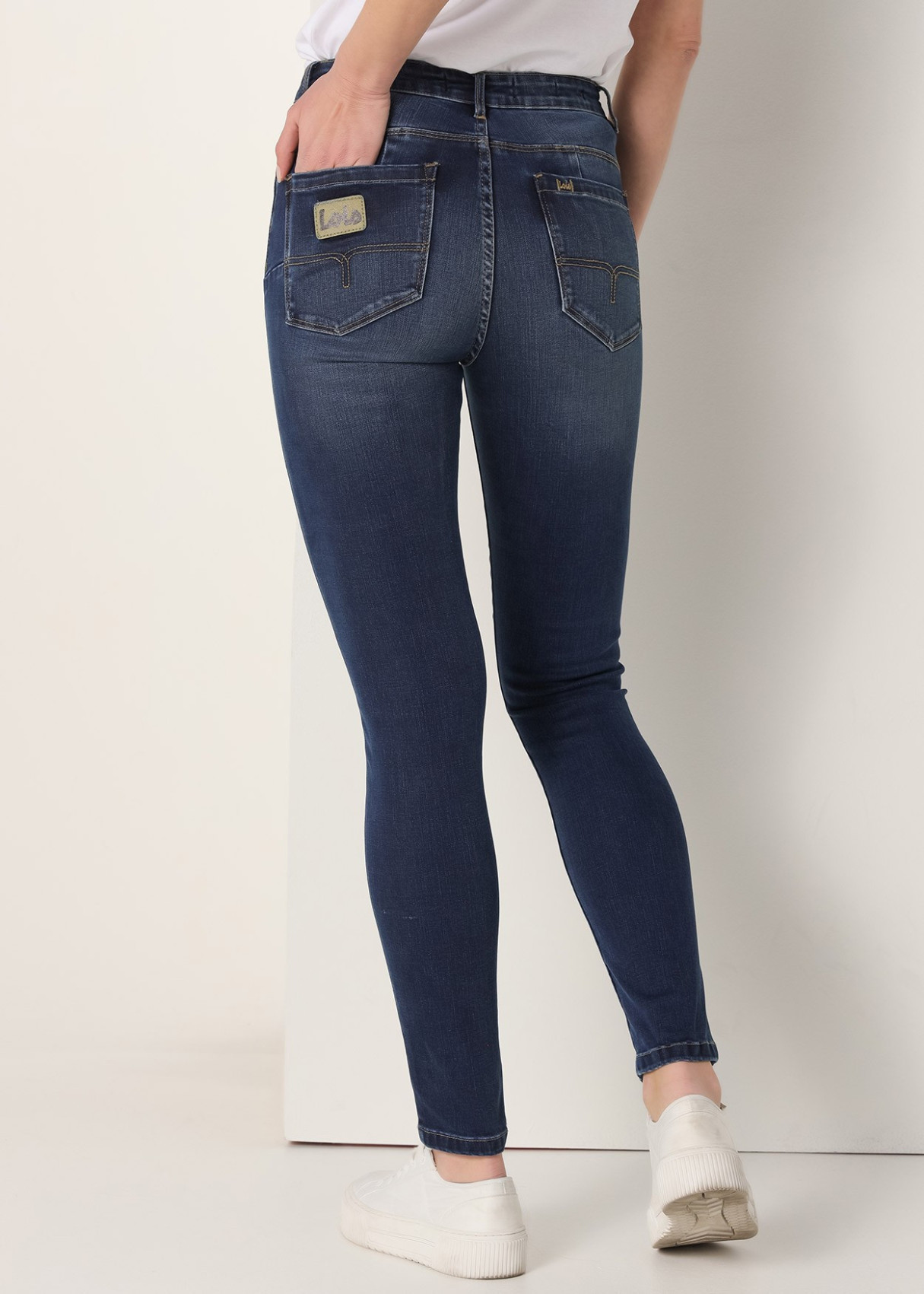 Jean Push Up Skinny Tiro bajo elásticos PUSHY YAELA azul
