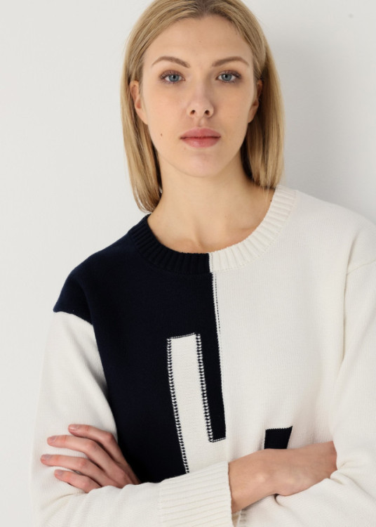 Jersey Cuello redondo Corte Intarsia LJ