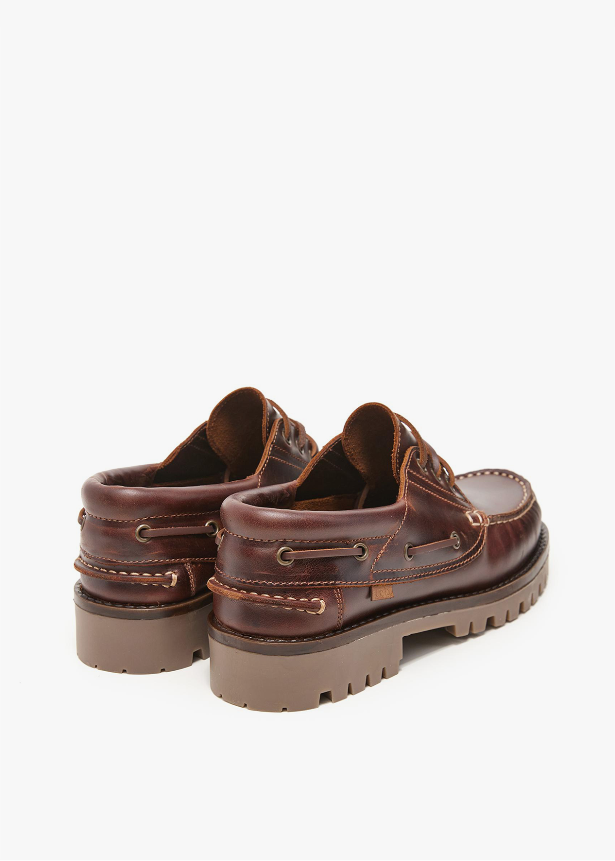 Náuticos De Piel cordonera marrón