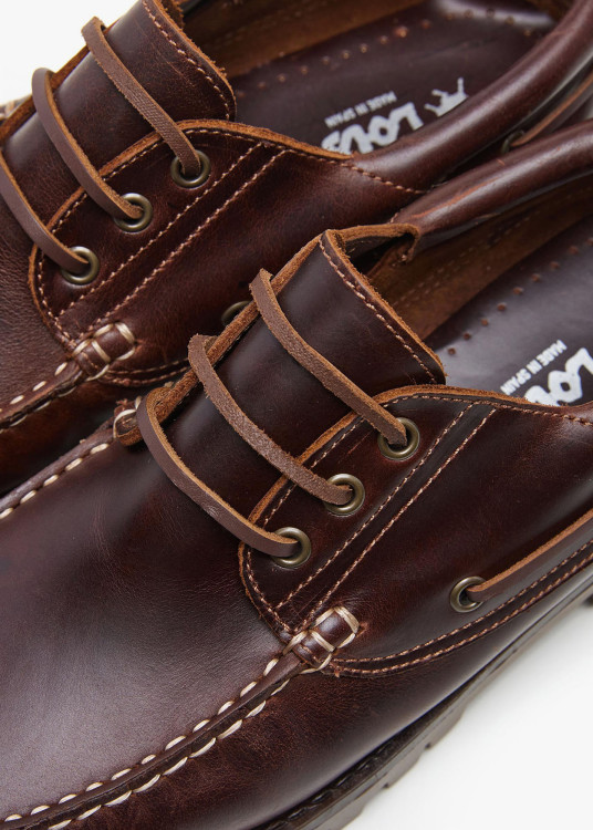 Náuticos De Piel cordonera marrón