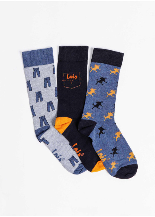 Calcetín Mediano Jeans Pack De 3 Unidades
