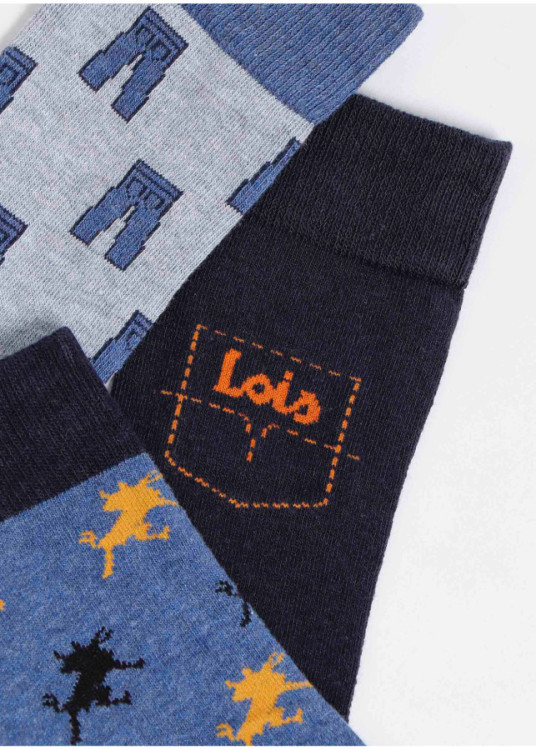 Calcetín Mediano Jeans Pack De 3 Unidades