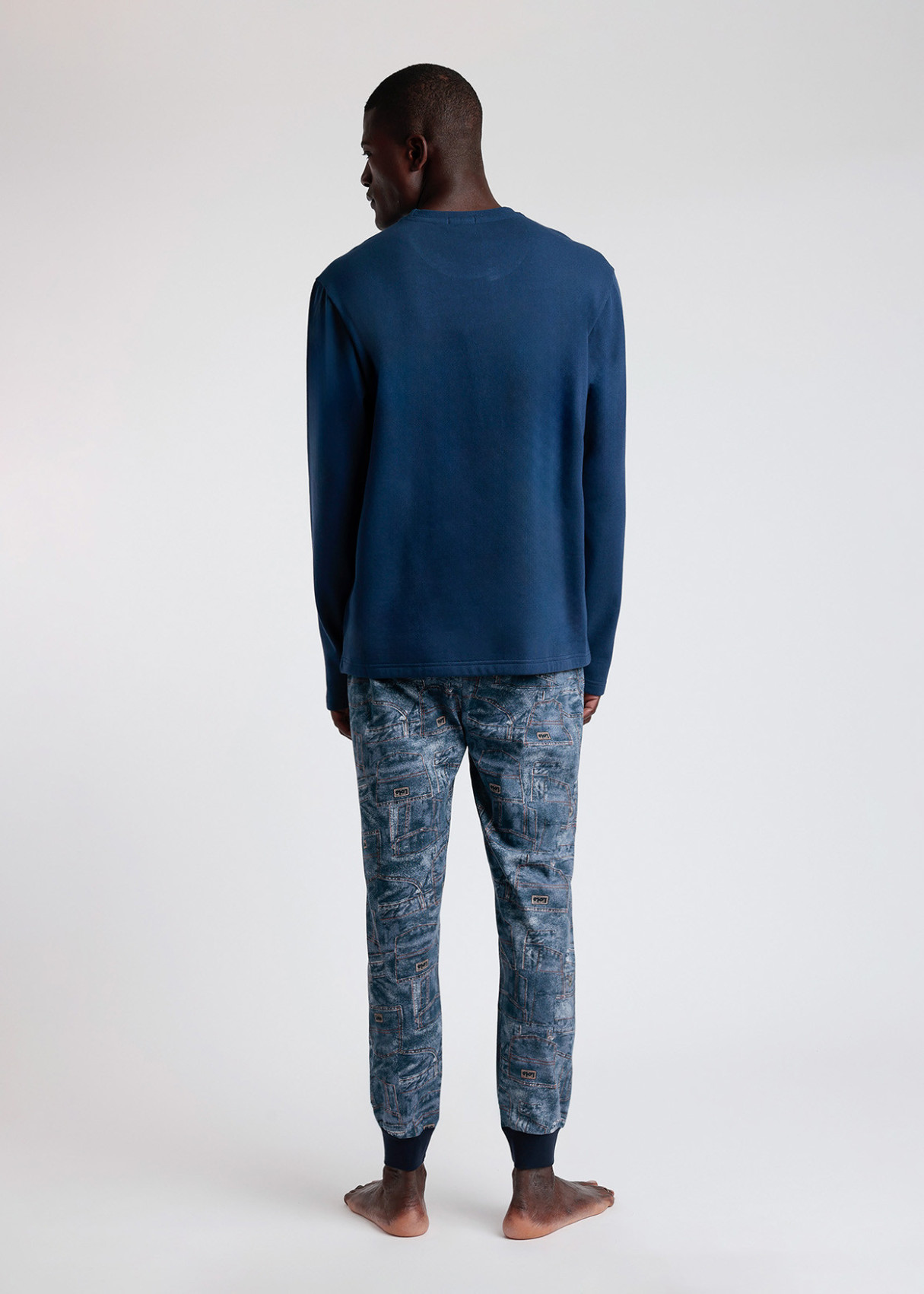 Pijama Manga Larga Texan Azul