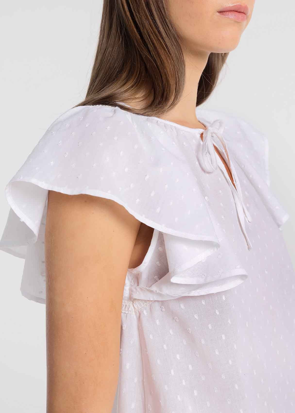 Blusa Manga Volante Plumeti