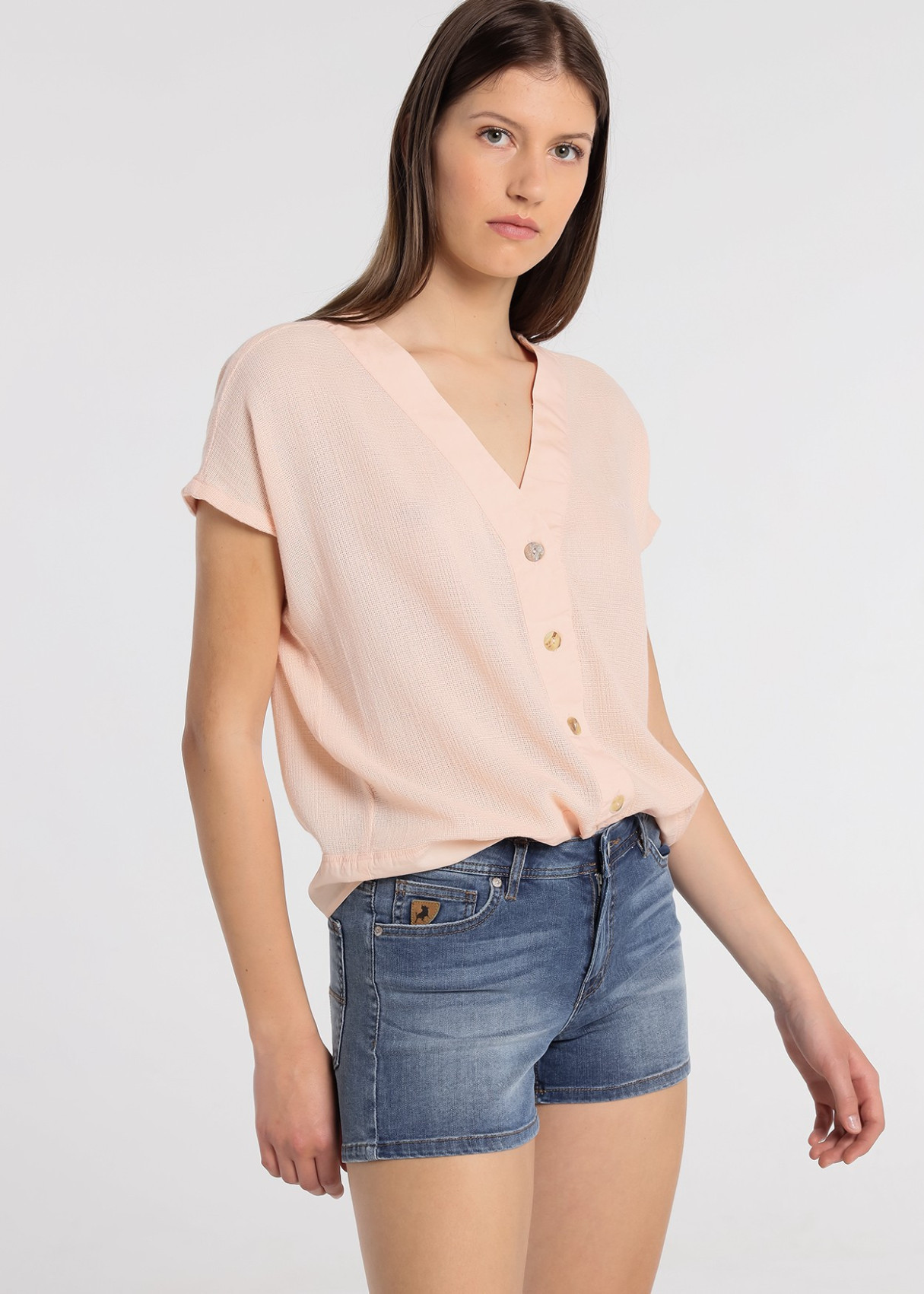 Short Daem Denim De Tiro Medio Alto