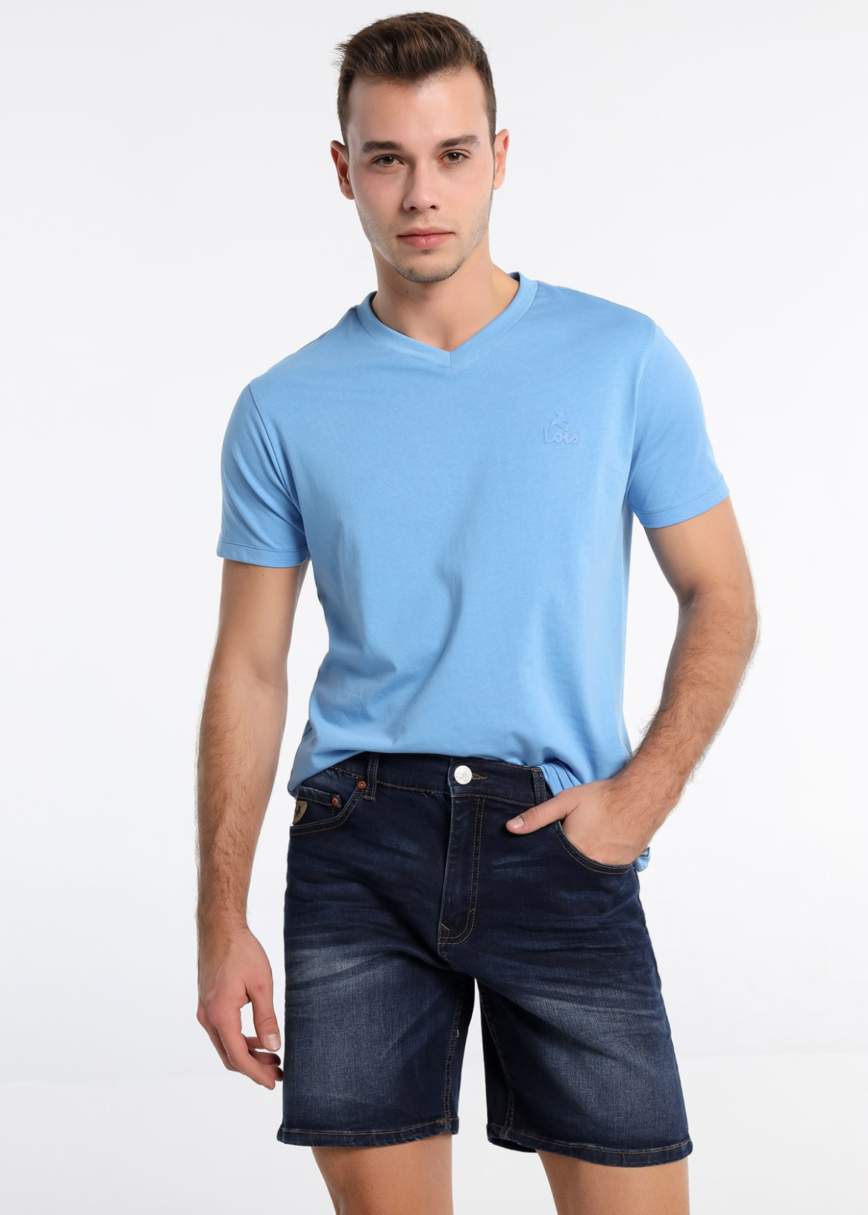 Bermuda Denim Regular Fit De Tiro Medio