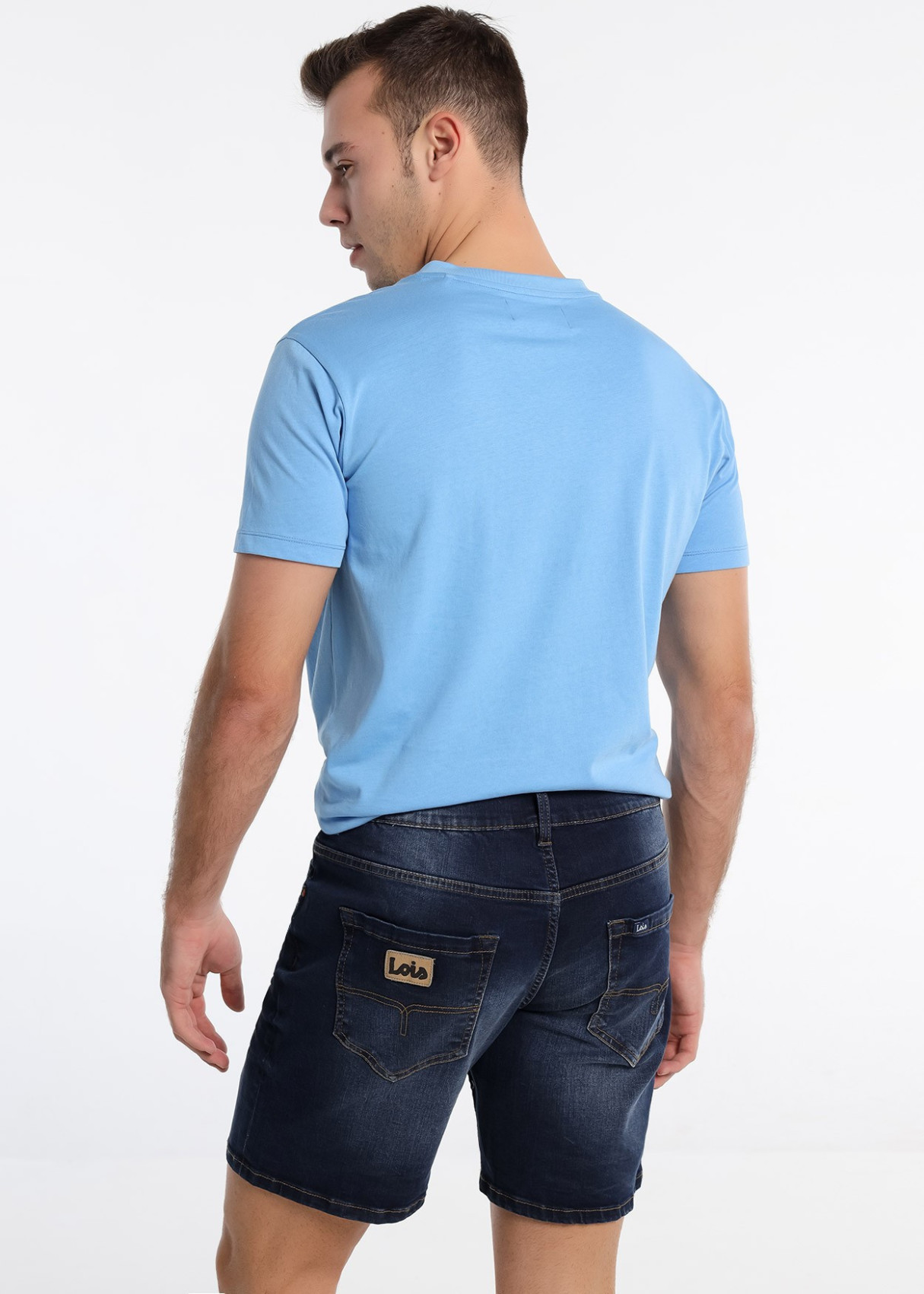 Bermuda Denim Regular Fit De Tiro Medio