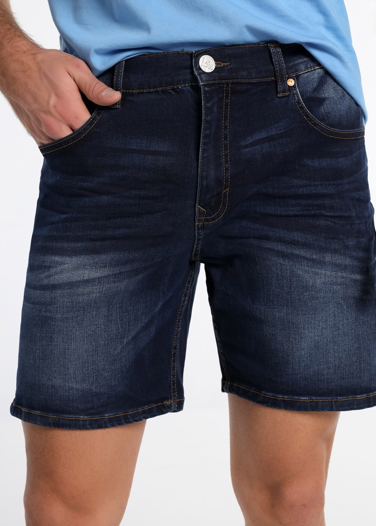 Bermuda Denim Regular Fit De Tiro Medio