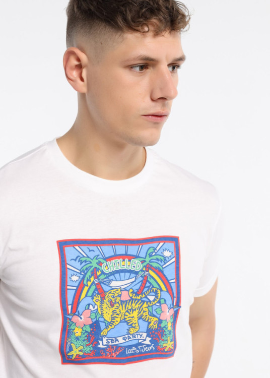Camiseta Manga Corta Grafica Pecho