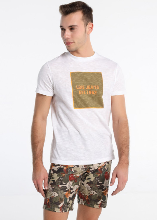 Camiseta Manga Corta Grafica Pecho