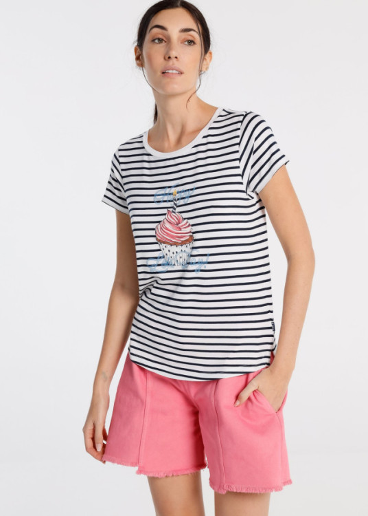 Camiseta Rayas Con Grafica