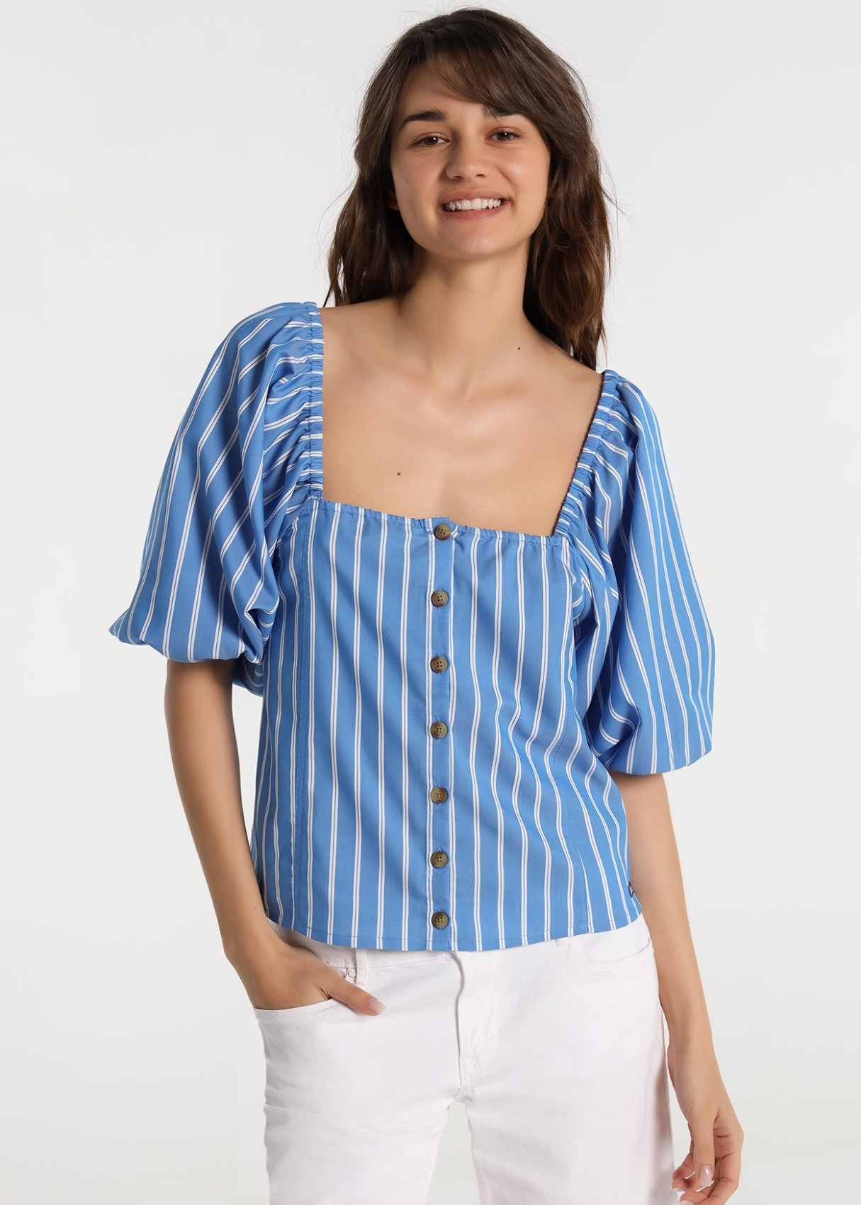 Blusa Raya Tejida Manga Volumen