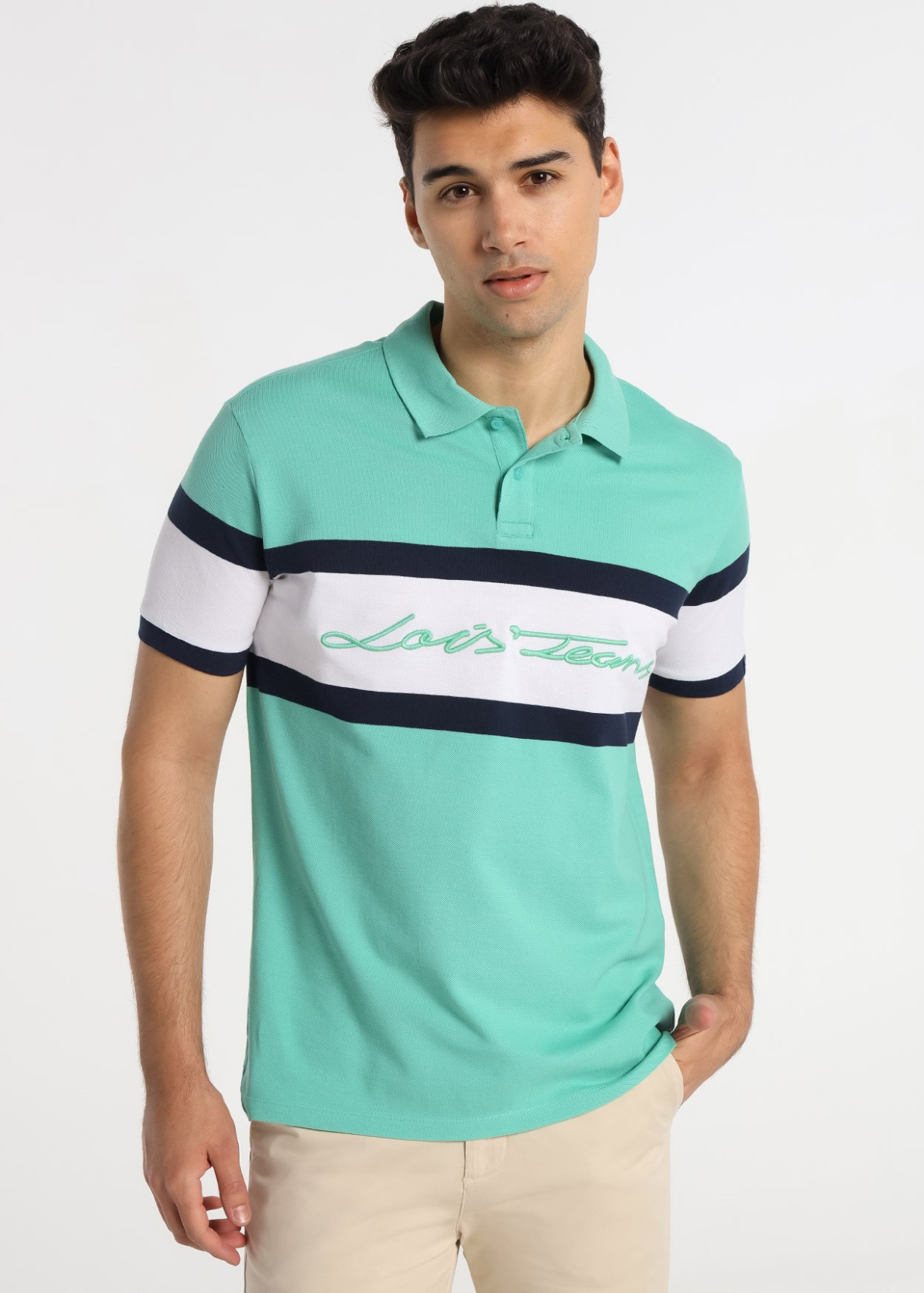 Polo Franja Pecho Bordado 3D