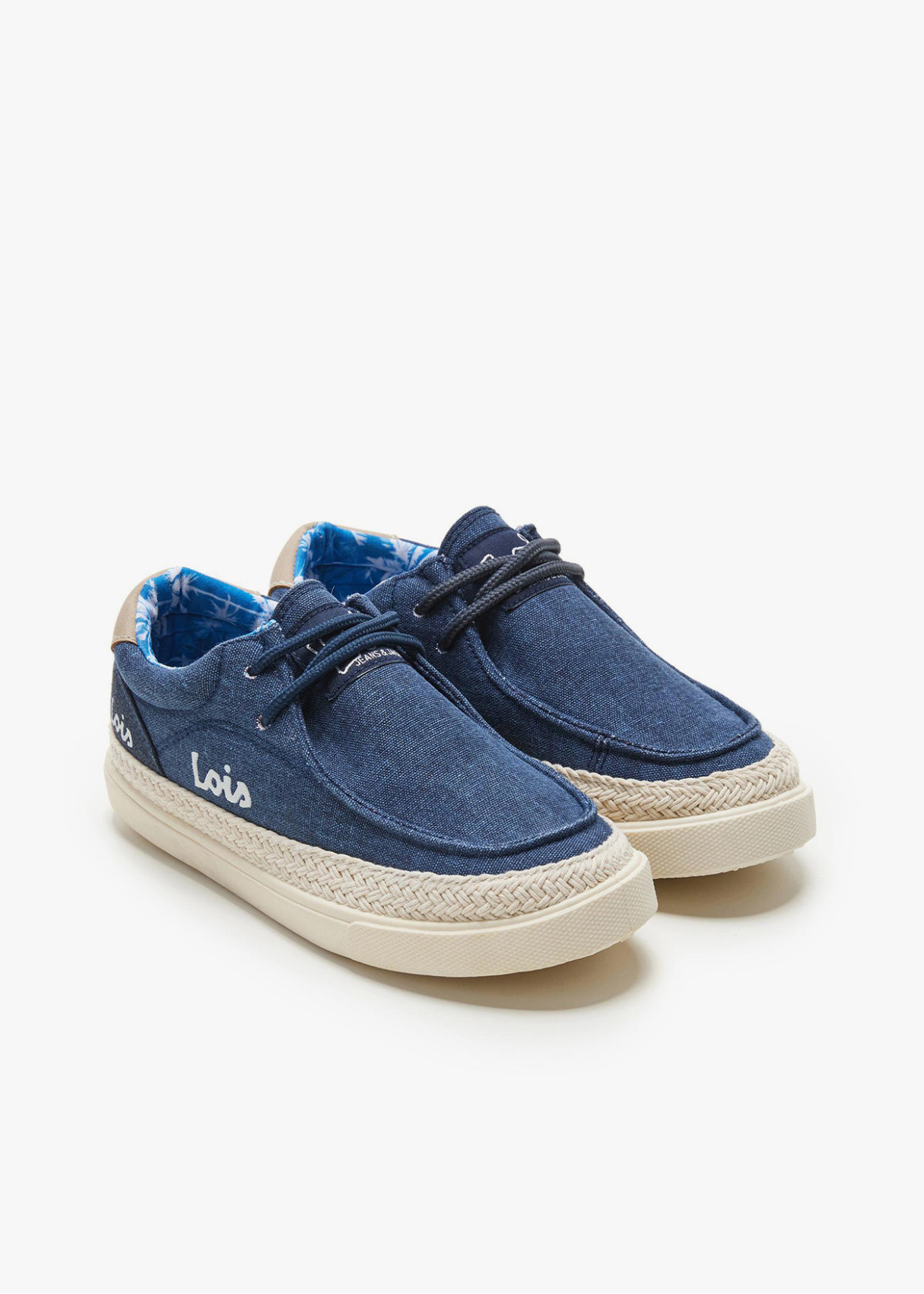Bambas Yute Textil cordones azul