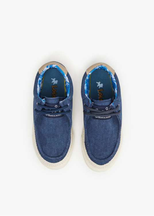 Bambas Yute Textil cordones azul