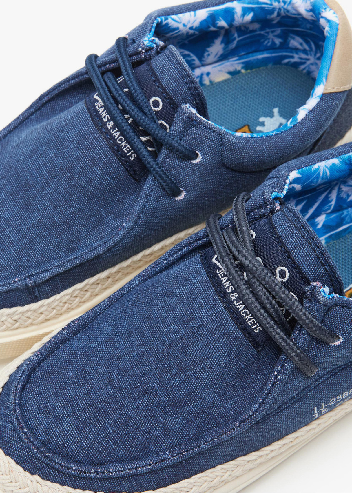 Bambas Yute Textil cordones azul