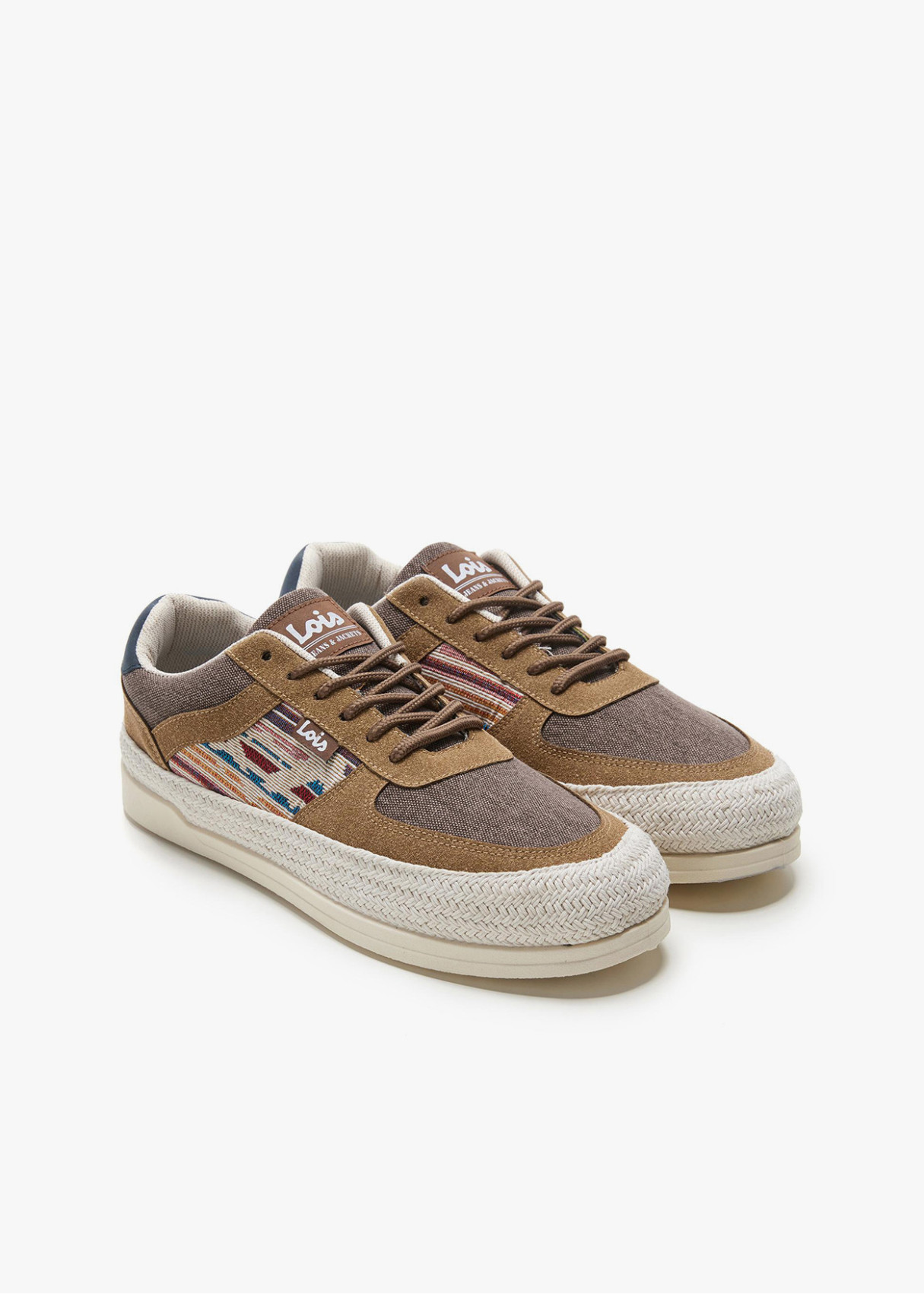 Bambas Yute estampado Hawaiano Cordones marrón