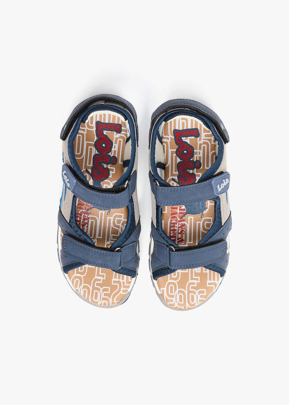 Sandalias técnica tiras adherentes ajustables azul