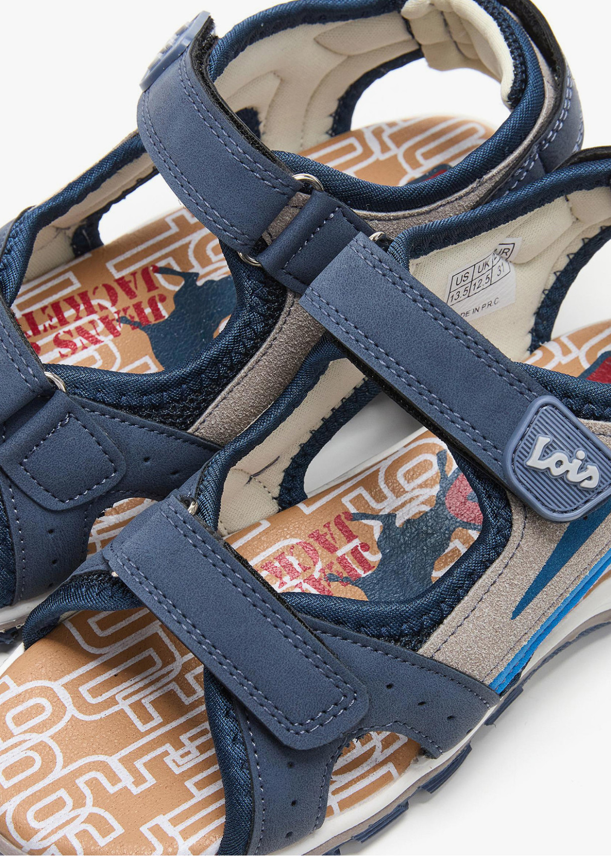 Sandalias técnica tiras adherentes ajustables azul