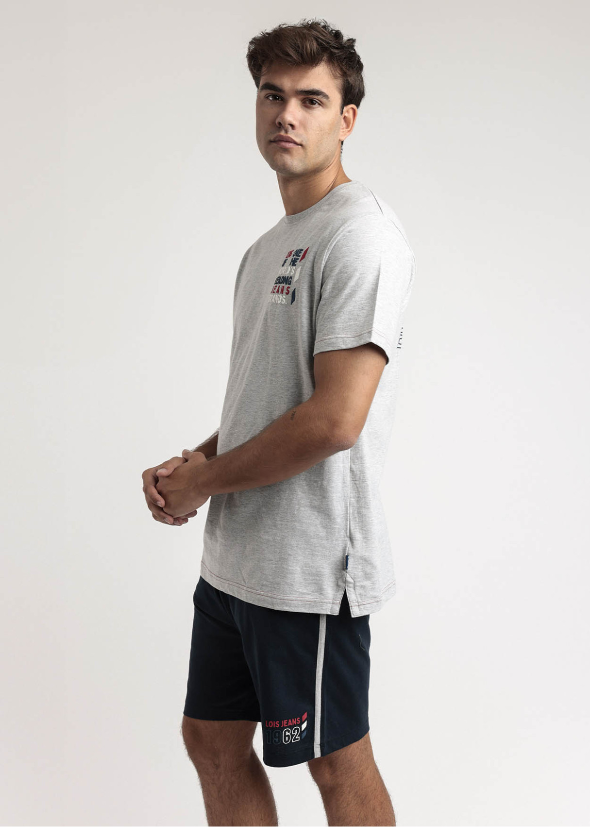Pijama Manga Corta Leader gris