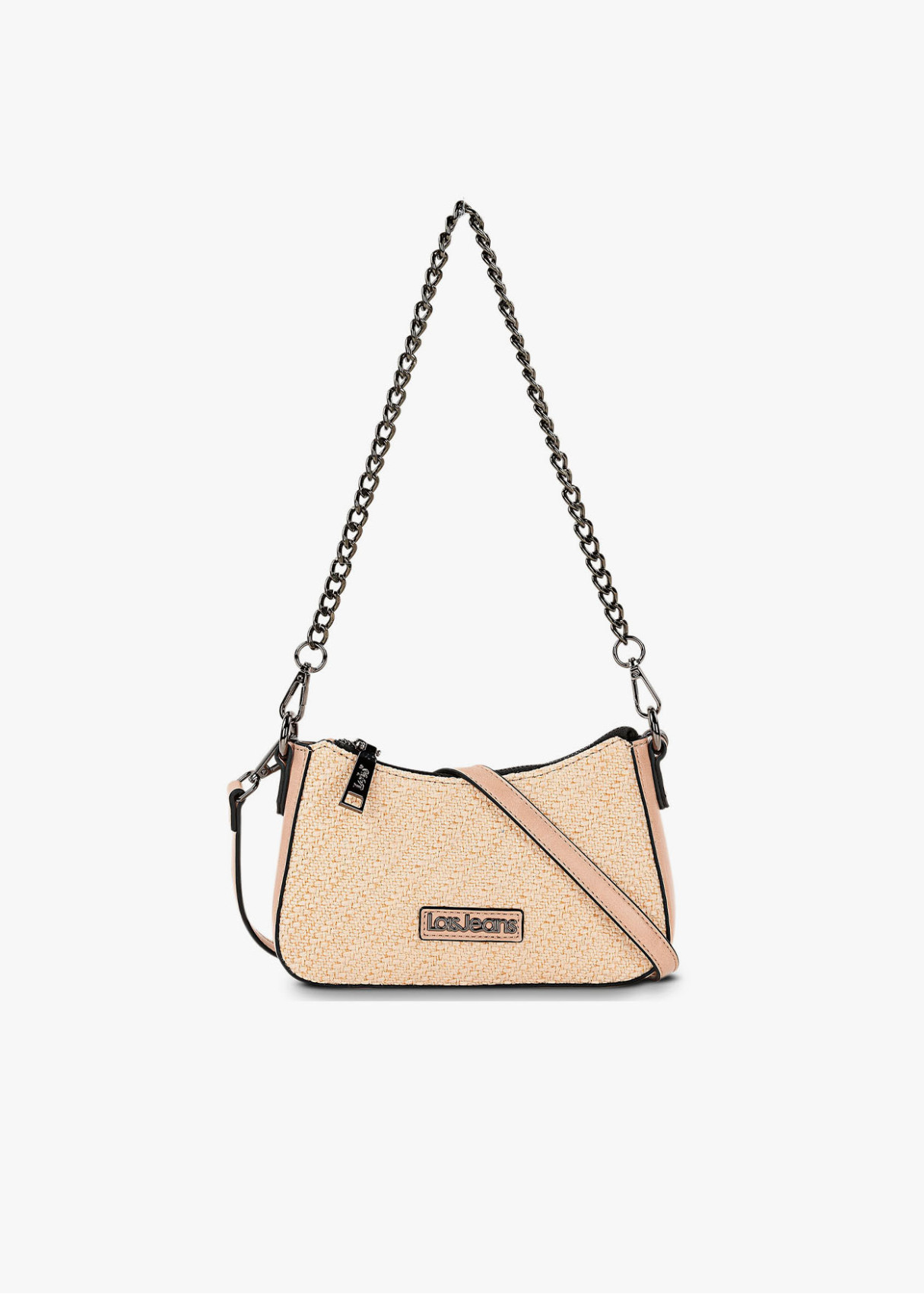 Bolso Bandolera 2 Asas Extraíbles cadena y ajustable beige
