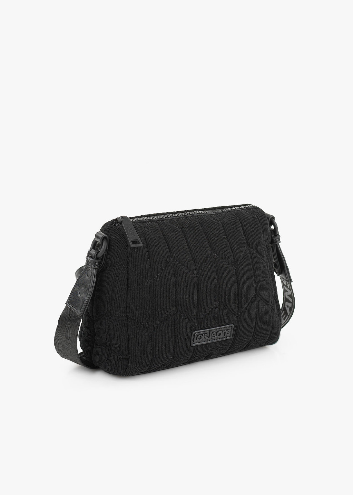 Bolso Bandolera ajustable tejido acolchado negro