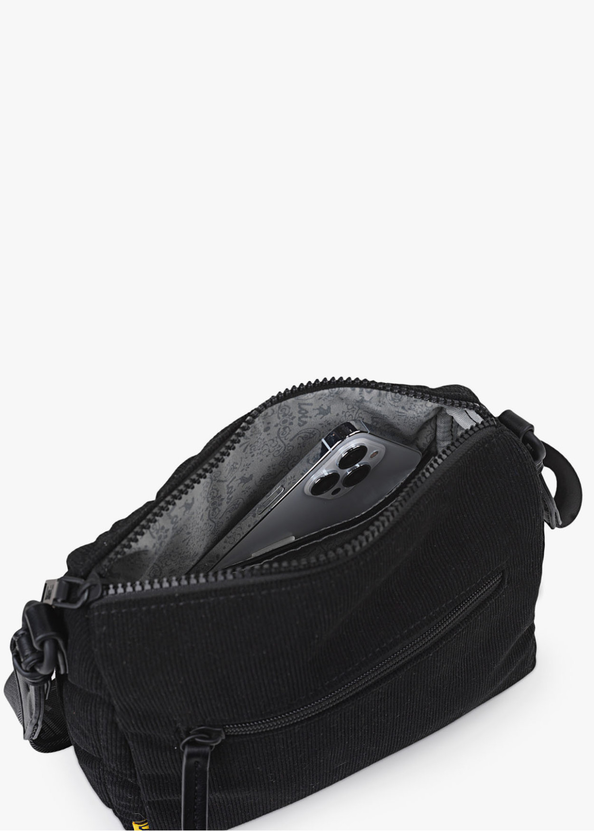 Bolso Bandolera ajustable tejido acolchado negro