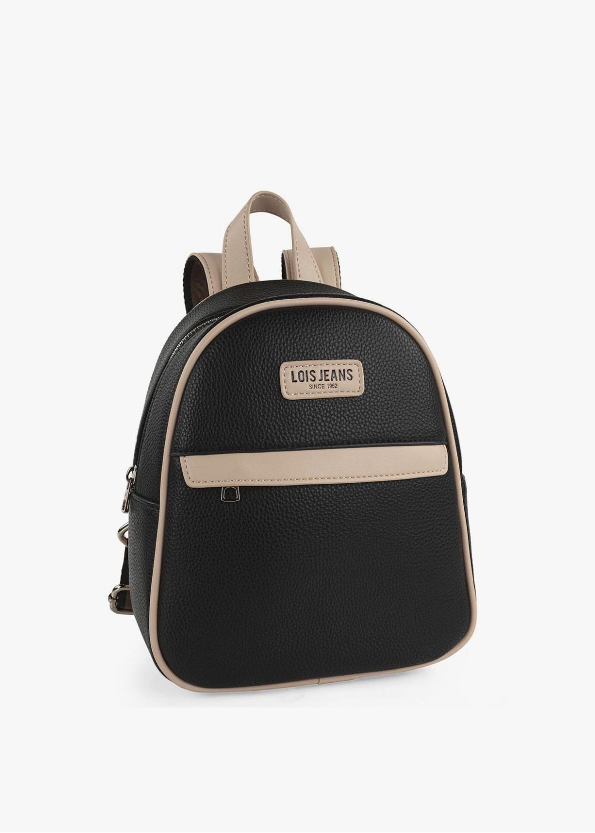 Mochila Casual bicolor bolsillo frontal cremallera negra