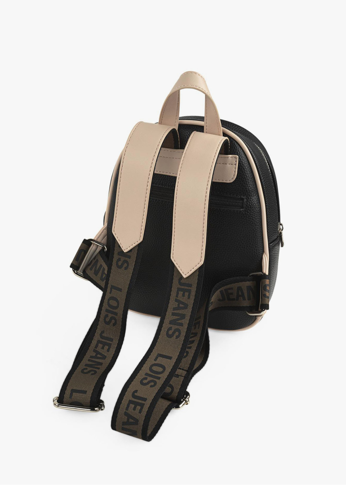 Mochila Casual bicolor bolsillo frontal cremallera negra