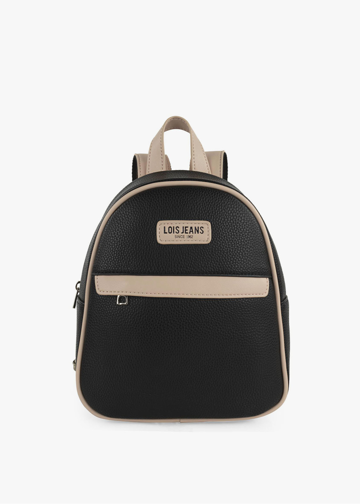 Mochila Casual bicolor bolsillo frontal cremallera negra