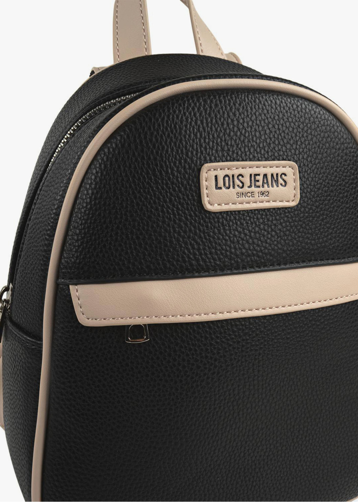 Mochila Casual bicolor bolsillo frontal cremallera negra