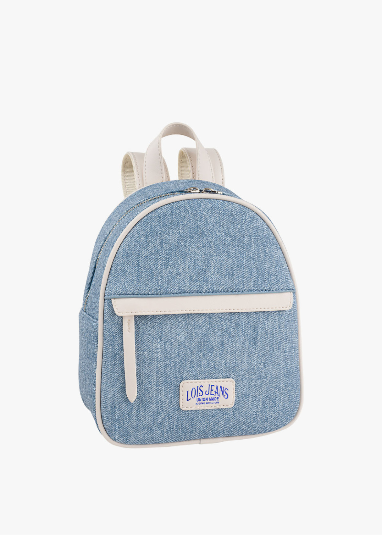 Mochila ajustable antirrobo bolsillo frontal cremallera azul