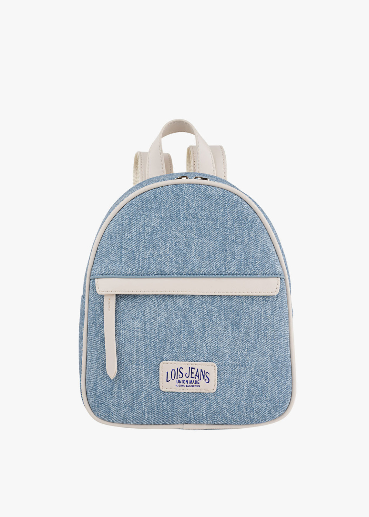 Mochila ajustable antirrobo bolsillo frontal cremallera azul