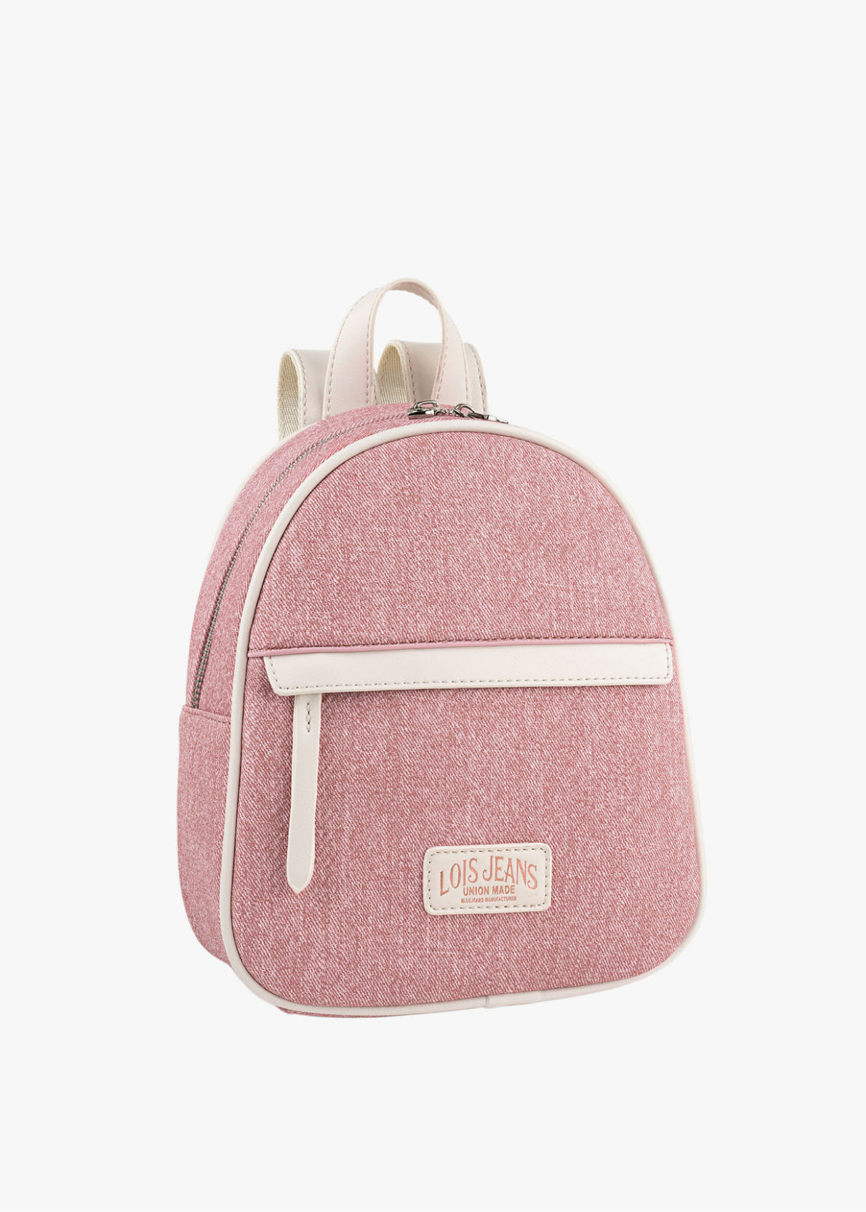 Mochila ajustable antirrobo bolsillo frontal cremallera rosa