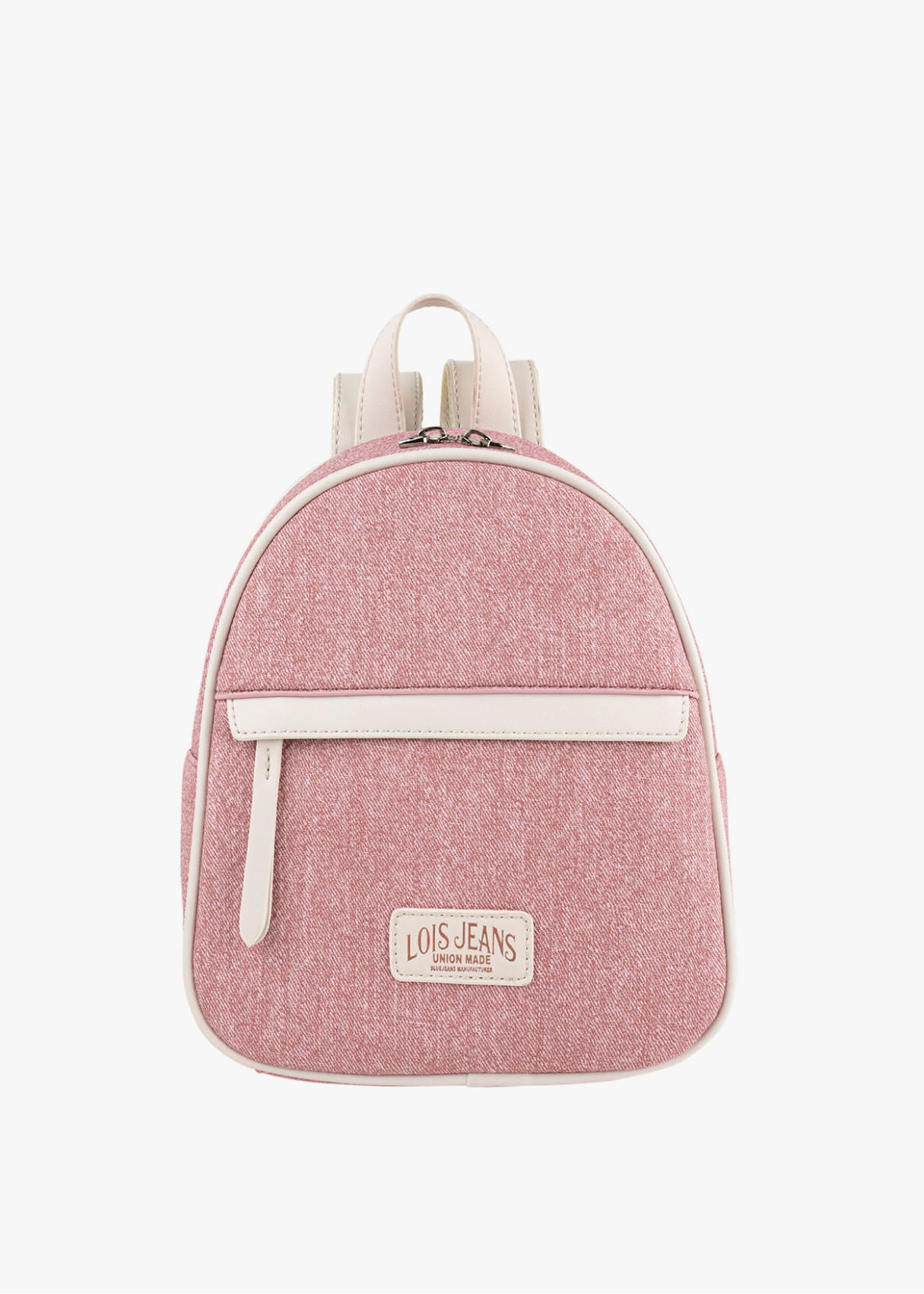 Mochila ajustable antirrobo bolsillo frontal cremallera rosa