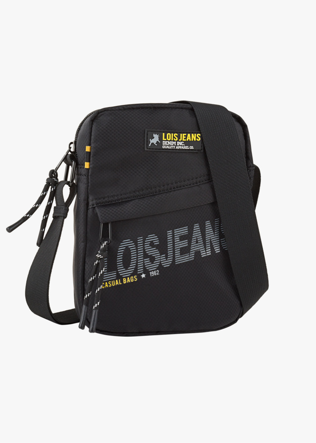 Bandolera ajustable logo Lois jeans negra