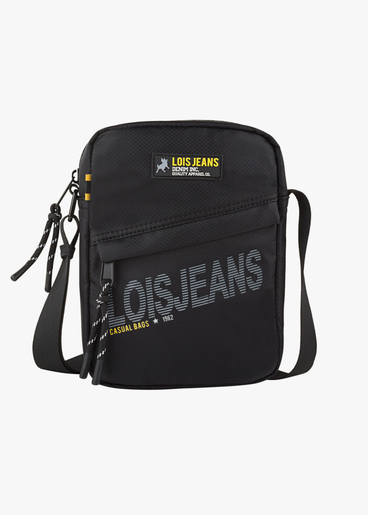 Bandolera ajustable logo Lois jeans negra