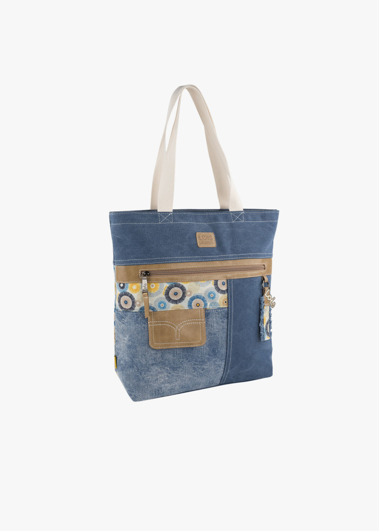 Bolso Shopper estampado denim azul