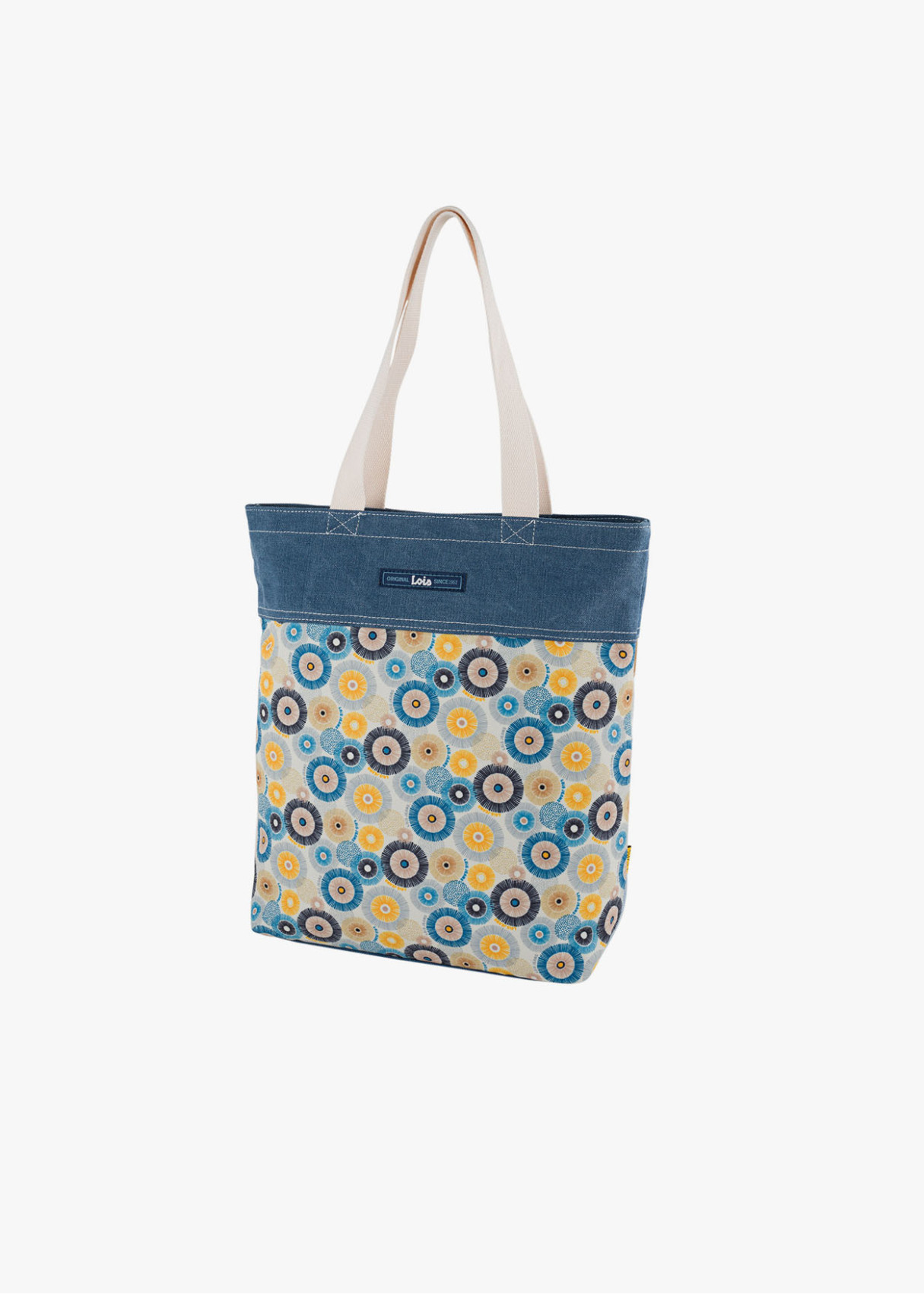 Bolso Shopper estampado denim azul
