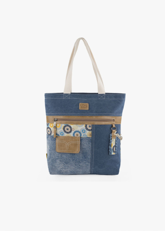 Bolso Shopper estampado denim