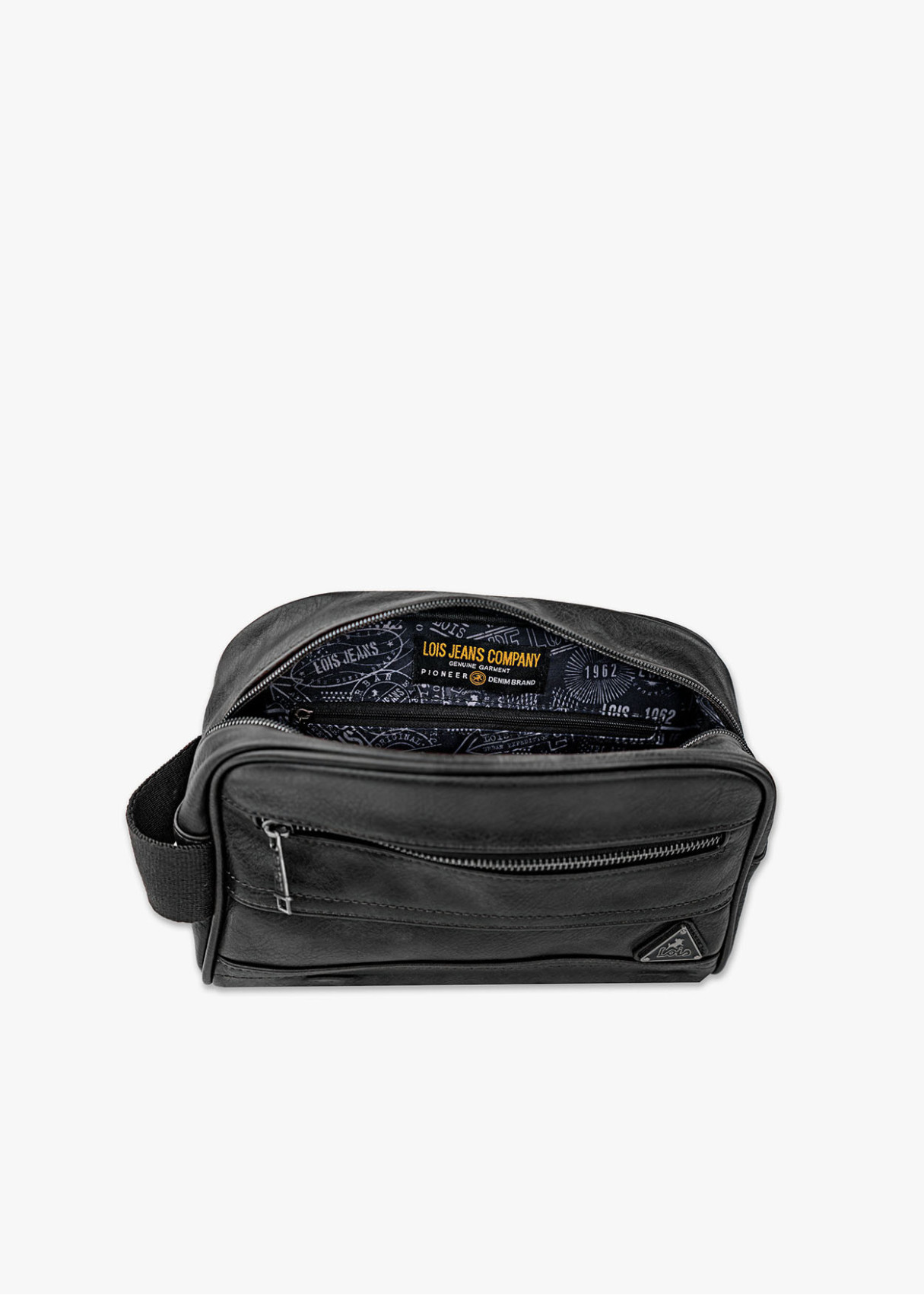 Neceser Pequeño cremalleras y asa lateral negro