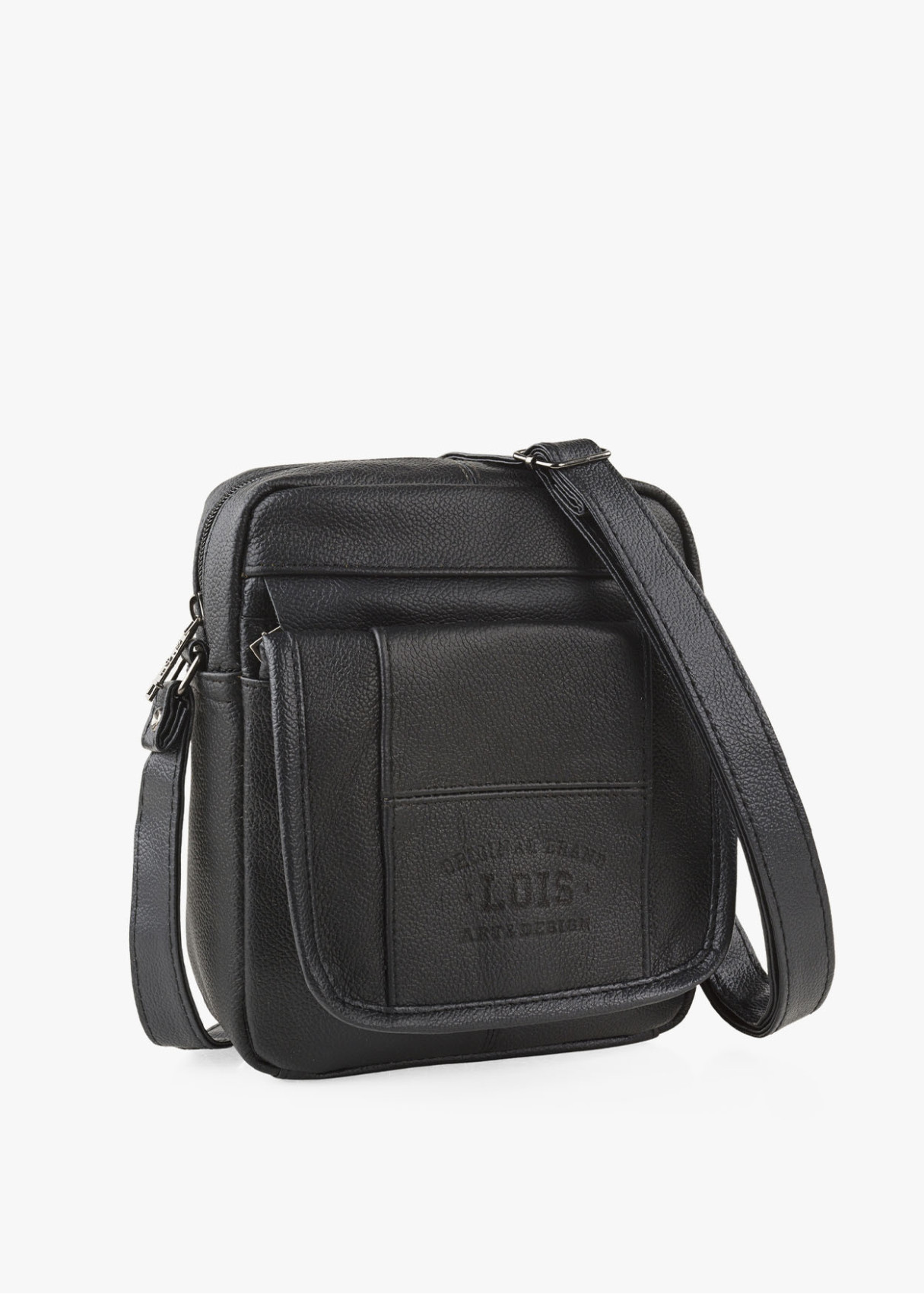 Bandolera ajustable solapa bolsillo negra