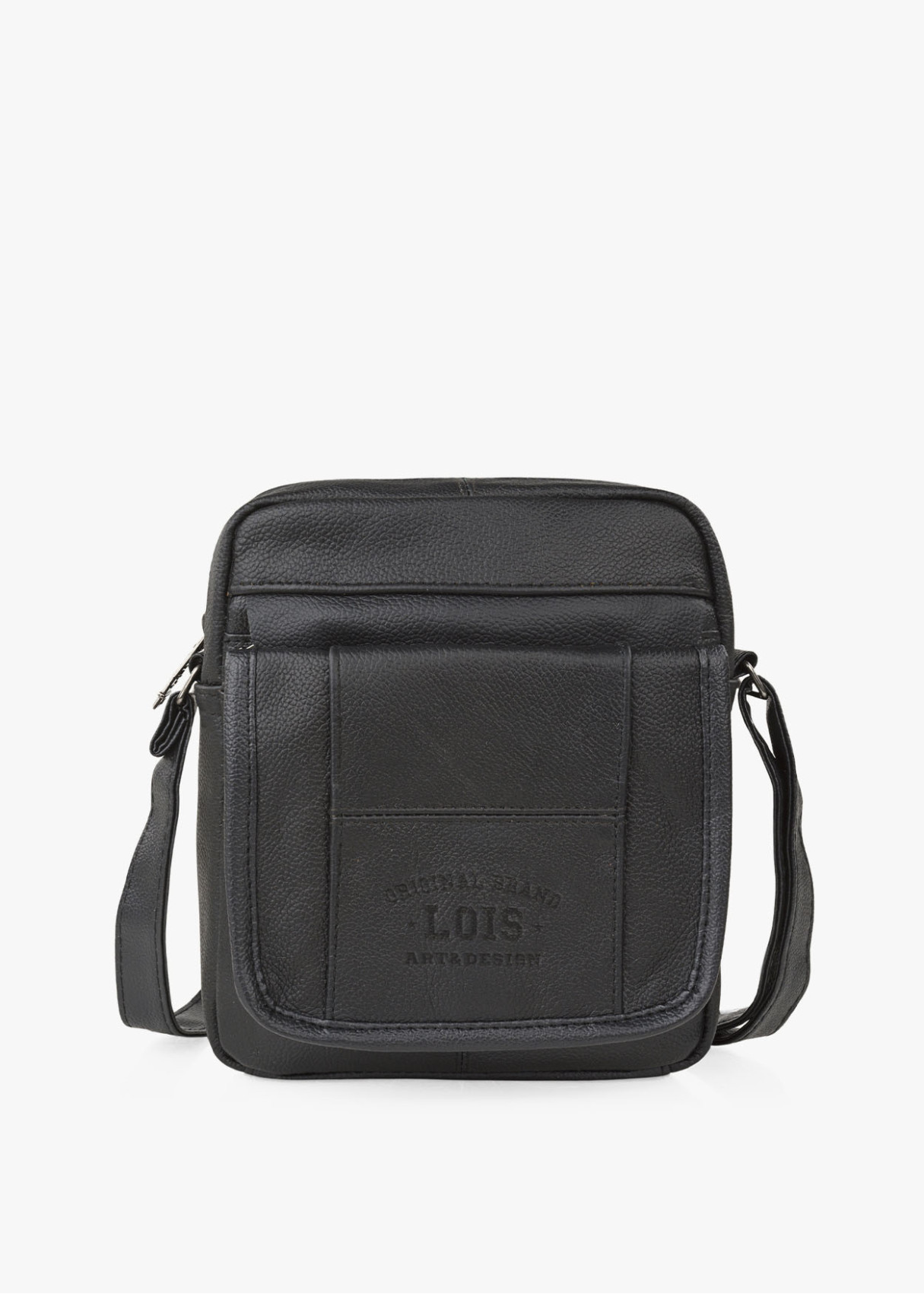 Bandolera ajustable solapa bolsillo negra