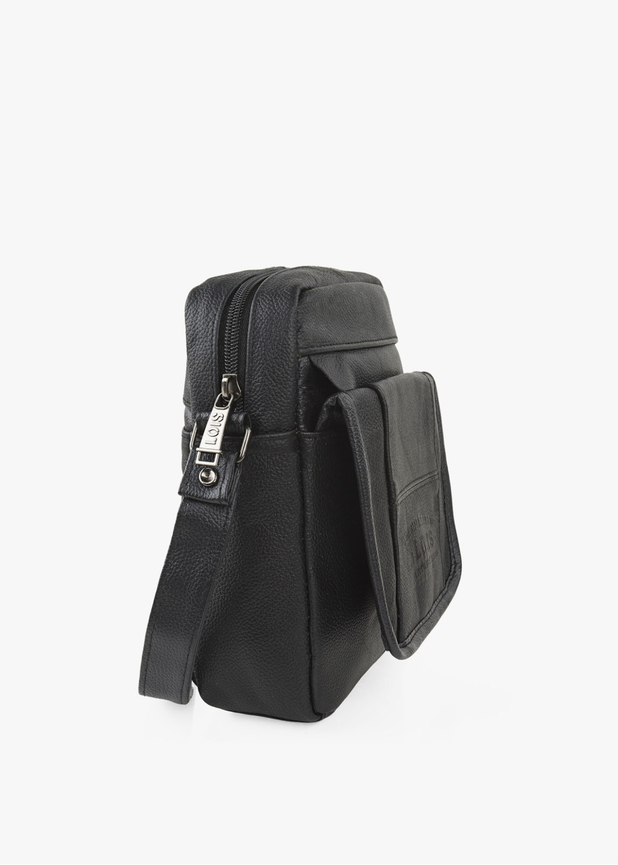 Bandolera ajustable solapa bolsillo negra