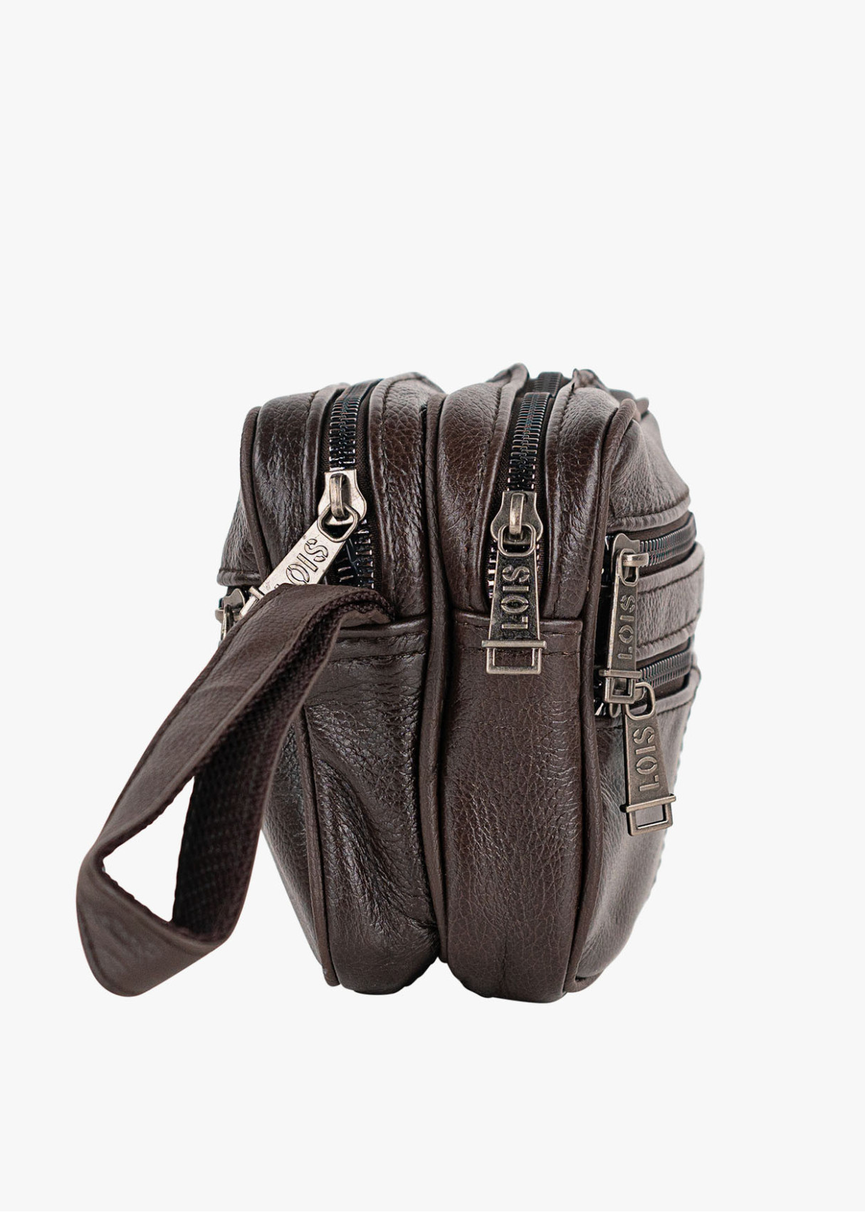 Bolso De Mano Multifuncional cremalleras marrón