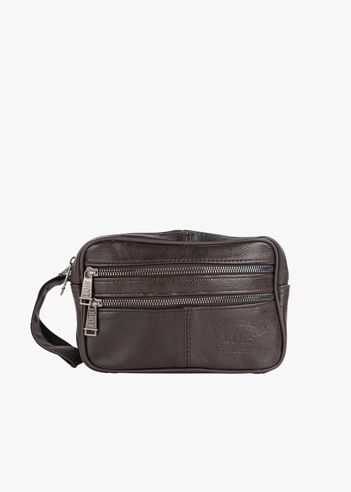 Bolso De Mano Multifuncional cremalleras marrón